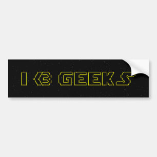 Pegatina Para Coche I Heart Geeks ASCII ART