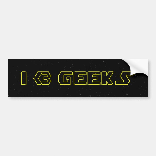 Pegatina Para Coche I Heart Geeks ASCII ART (Frente)