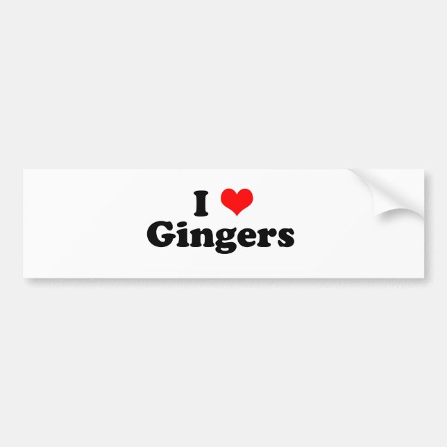 Pegatina Para Coche I Heart Gingers (Frente)