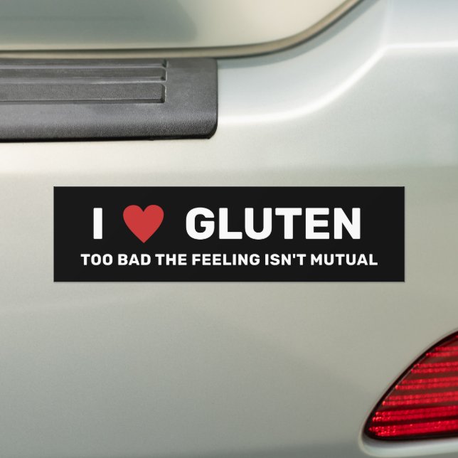 Pegatina Para Coche I Heart Gluten (en coche)