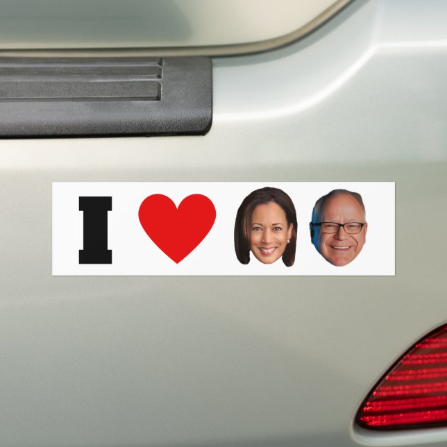 Pegatina Para Coche I Heart Harris Walz (en coche)