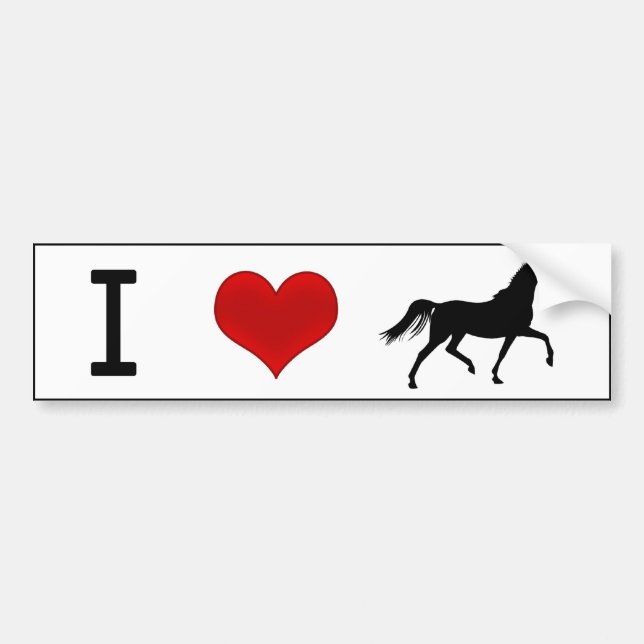 Pegatina Para Coche I Heart Horses (Frente)