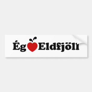 Pegatina Para Coche I Heart (Love) Volcanes [Ég Elska Eldfjöll]