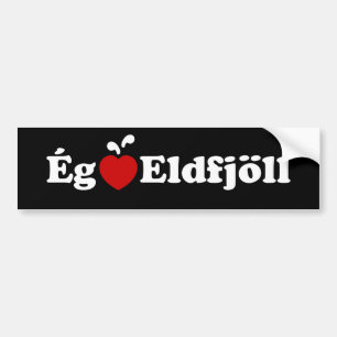 Pegatina Para Coche I Heart (Love) Volcanes [Ég Elska Eldfjöll]