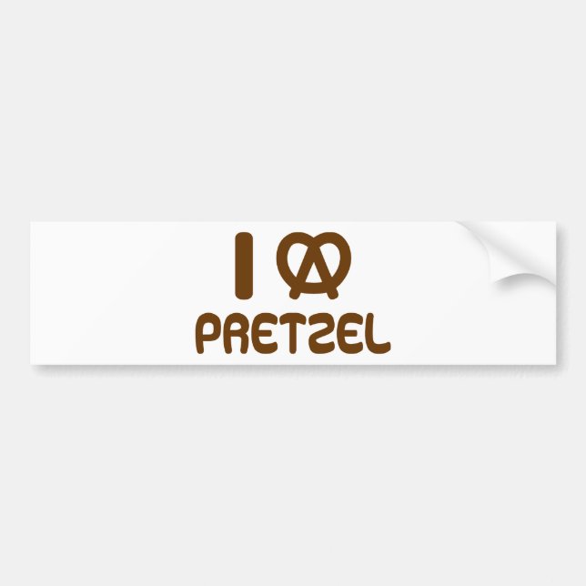Pegatina Para Coche I Heart Pretzel (Frente)