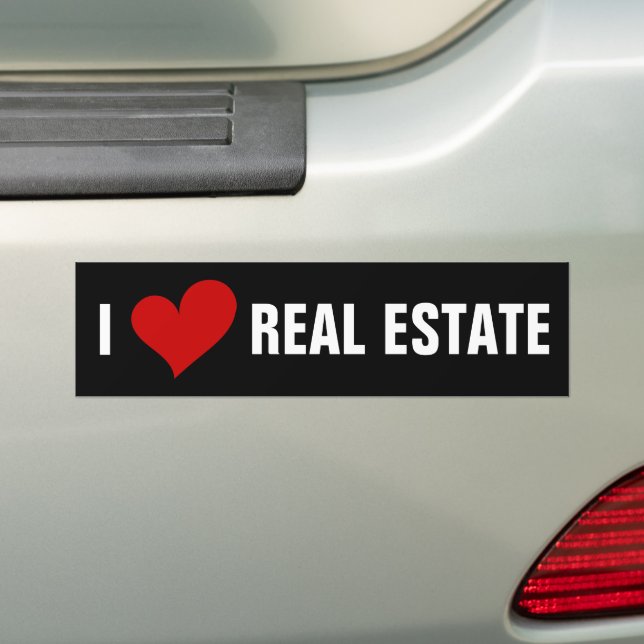 Pegatina Para Coche I Heart Real Estate (en coche)