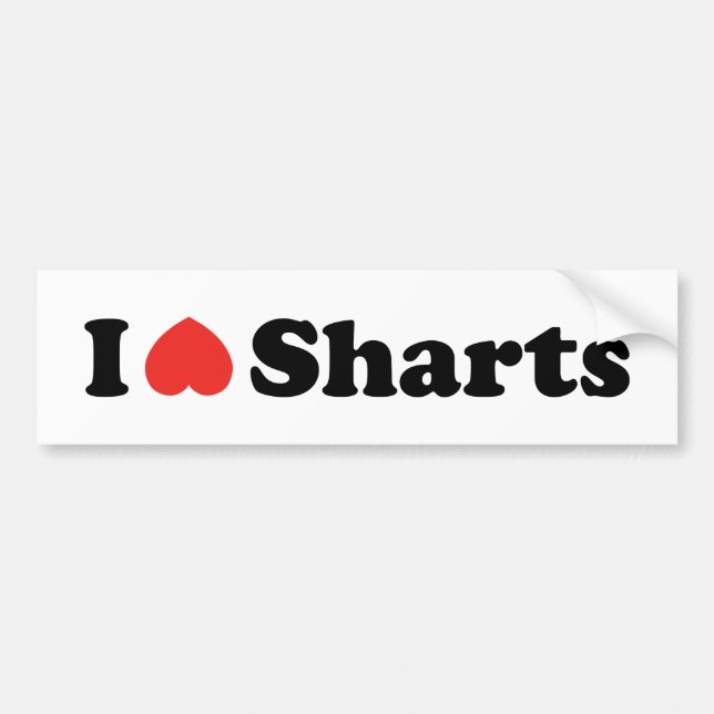 Pegatina Para Coche I Heart Sharts (Frente)