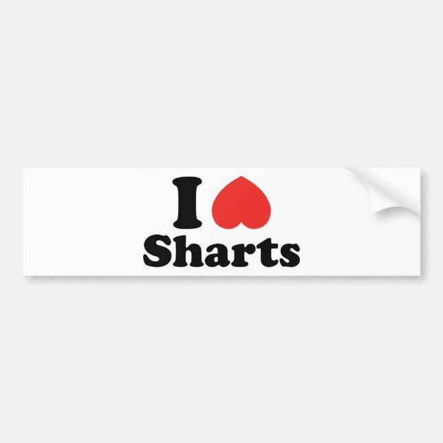 Pegatina Para Coche I Heart Sharts (Frente)