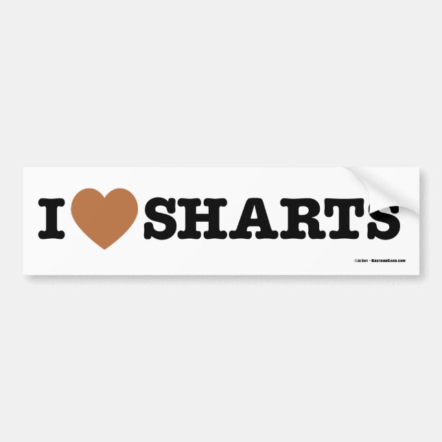 Pegatina Para Coche I Heart Sharts (Frente)