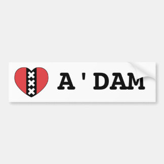 Pegatina Para Coche I LOVE A'DAM bumpersticker By Amsterdamned