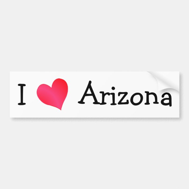 Pegatina Para Coche I Love Arizona (Frente)