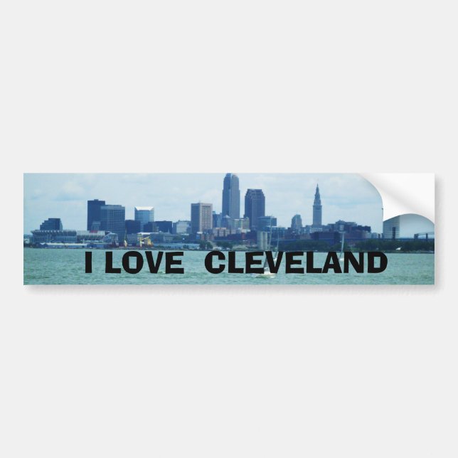 Pegatina Para Coche I LOVE CLEVELAND bumpersticker (Frente)