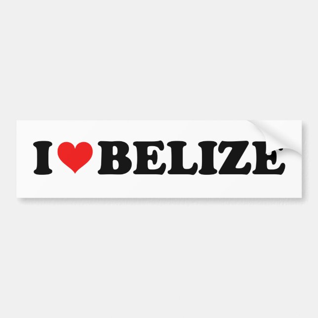 Pegatina Para Coche I Love Heart Belize Travel Souvenir (Frente)