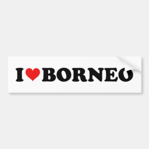 Pegatina Para Coche I Love Heart Borneo Travel Souvenir