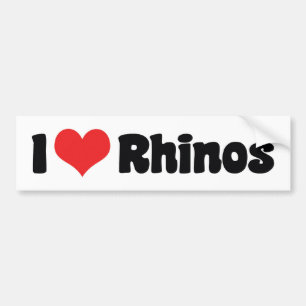 Pegatina Para Coche I Love Heart Rhinos - Rhinoceros Lover