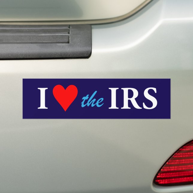 Pegatina Para Coche I Love Heart the IRS (en coche)