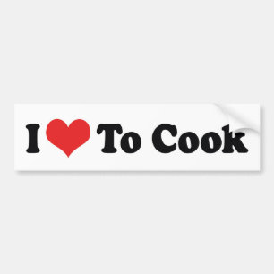 Pegatina Para Coche I Love Heart To Cook - Chef Baker Cooking Lover