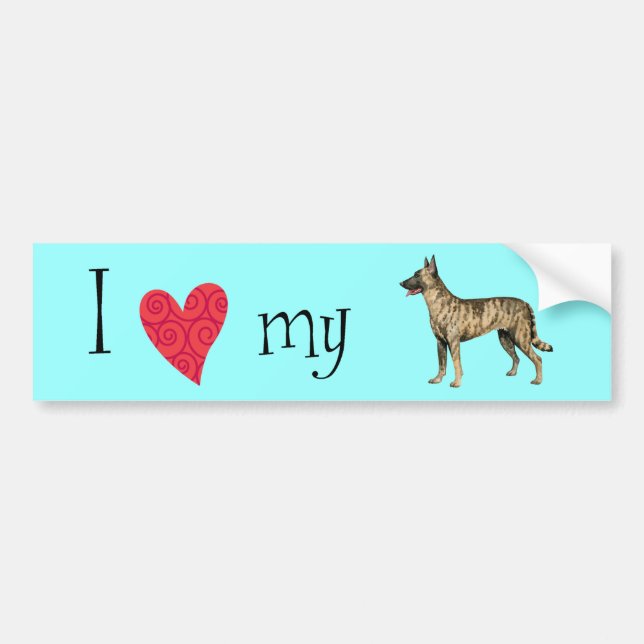 Pegatina Para Coche I Love my Dutch Shepherd (Frente)