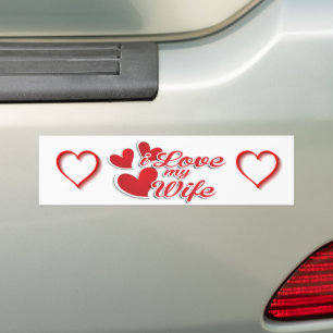 Pegatina Para Coche I Love My Wife Hearts Romantic Valentines