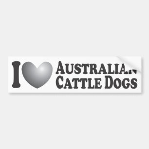 Pegatina Para Coche I perros australianos del ganado del corazón -