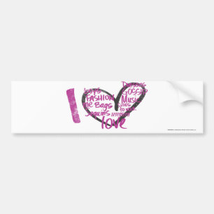 Pegatina Para Coche I púrpura de la pintada del corazón
