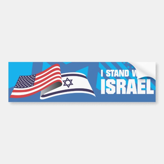 PEGATINA PARA COCHE I STAND WITH ISRAEL (Frente)