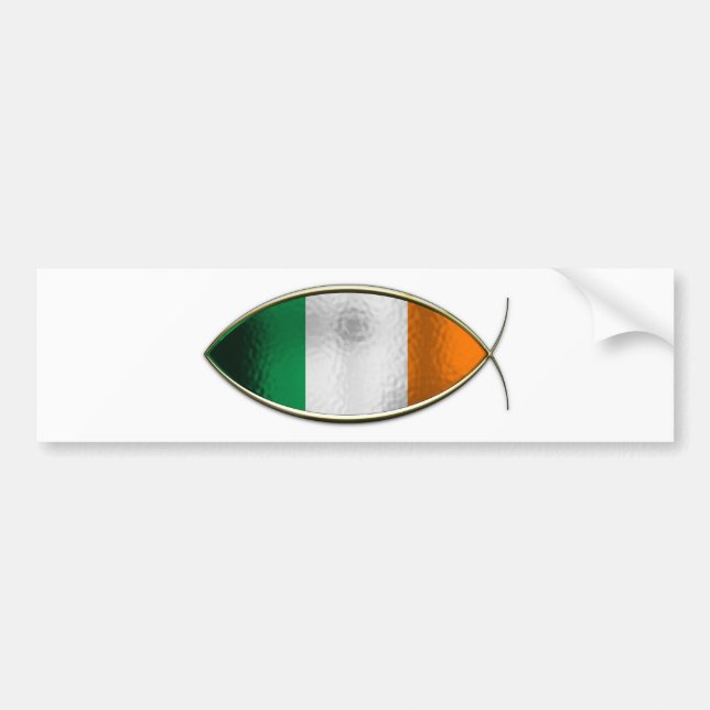 Pegatina Para Coche Ichthus - bandera irlandesa (Frente)