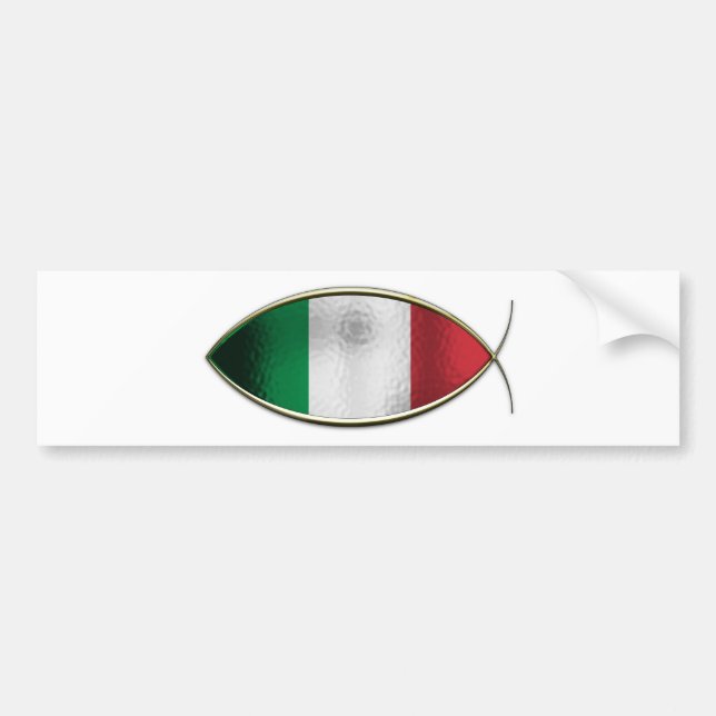 Pegatina Para Coche Ichthus - bandera italiana (Frente)