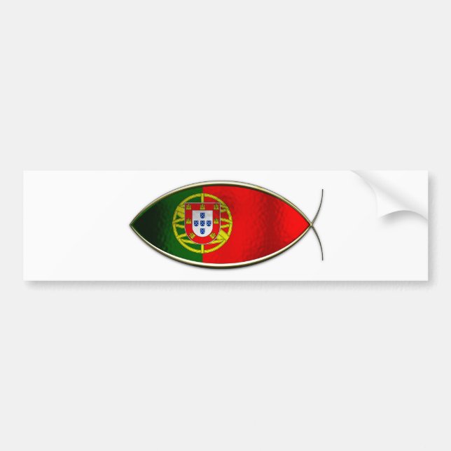 Pegatina Para Coche Ichthus - bandera portuguesa (Frente)