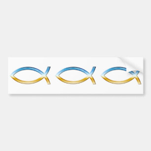Pegatina Para Coche Ichthus   Símbolo cristiano de pescado