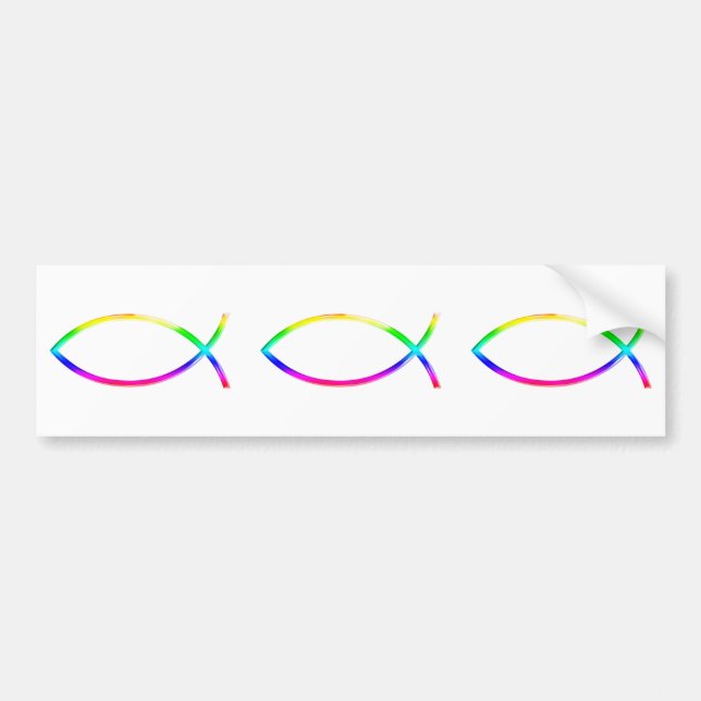 Pegatina Para Coche Ichthus - símbolos cristianos de los pescados (Frente)