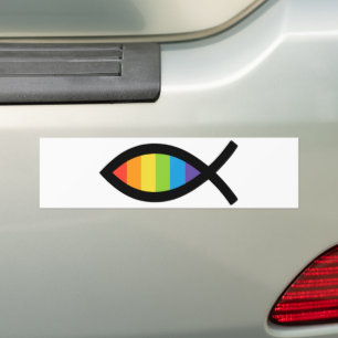 Pegatina Para Coche Ichthys Jesus Fish LGBTQ Gay Christian