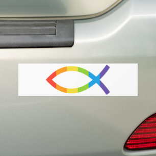 Pegatina Para Coche Ichthys Jesus Fish LGBTQ Gay Christian