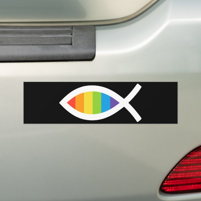 Pegatina Para Coche Ichthys Jesus Fish LGBTQ Gay Christian (en coche)