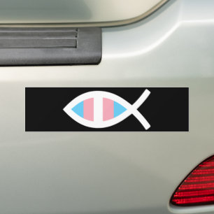 Pegatina Para Coche Ichthys Jesus Fish LGBTQ Transgender Christian