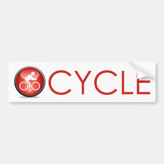 Pegatina Para Coche Icono de ciclo Bumpersticker (Frente)