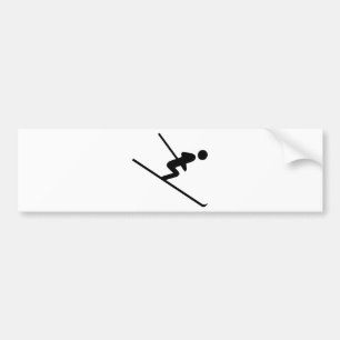 Pegatina Para Coche icono de esquí-salto negro