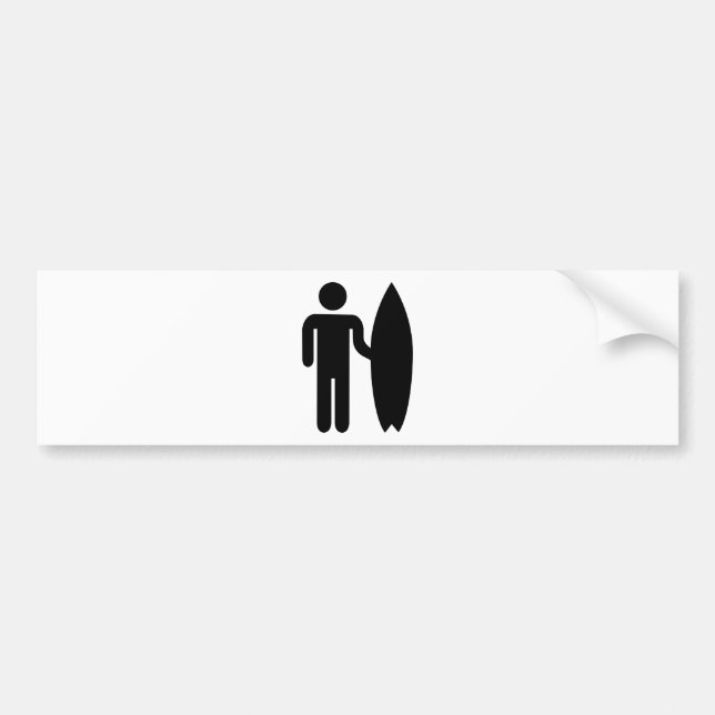 Pegatina Para Coche Icono de la persona que practica surf (Frente)