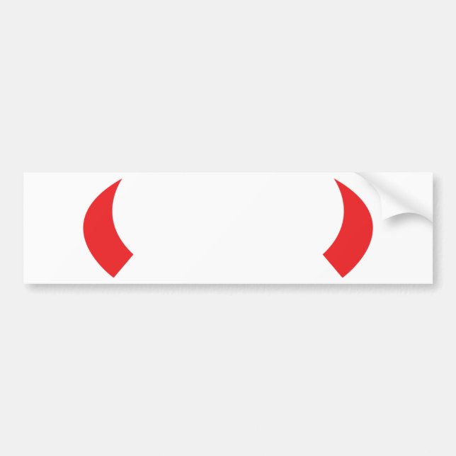 Pegatina Para Coche icono de los cuernos del diablo rojo (Frente)