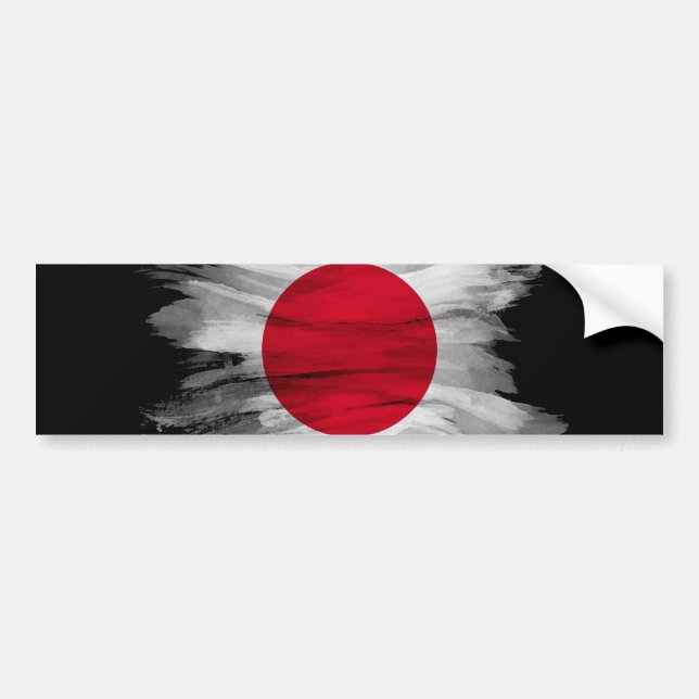 Pegatina Para Coche Icono de pincel de bandera de Japón, bandera nacio (Frente)