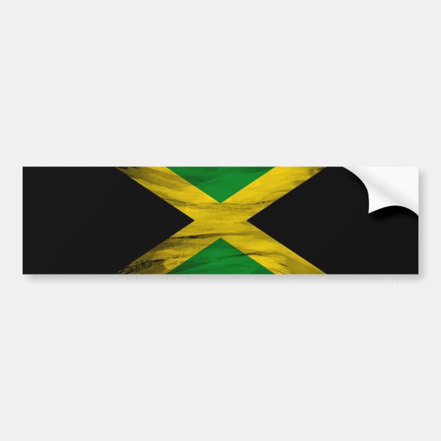 Pegatina Para Coche Icono de pincel de la bandera de Jamaica, bandera  (Frente)