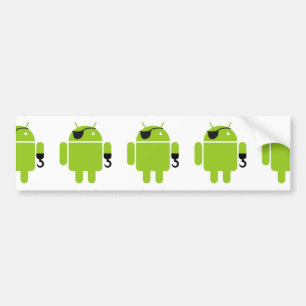 Pegatina Para Coche Icono de Robot Android como pirata