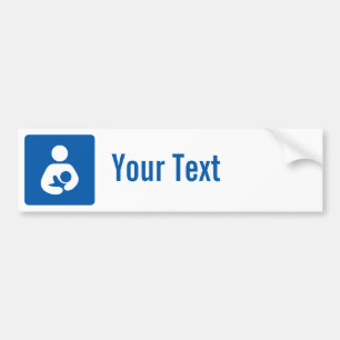 Pegatina Para Coche Icono del amamantamiento/de la enfermería su text