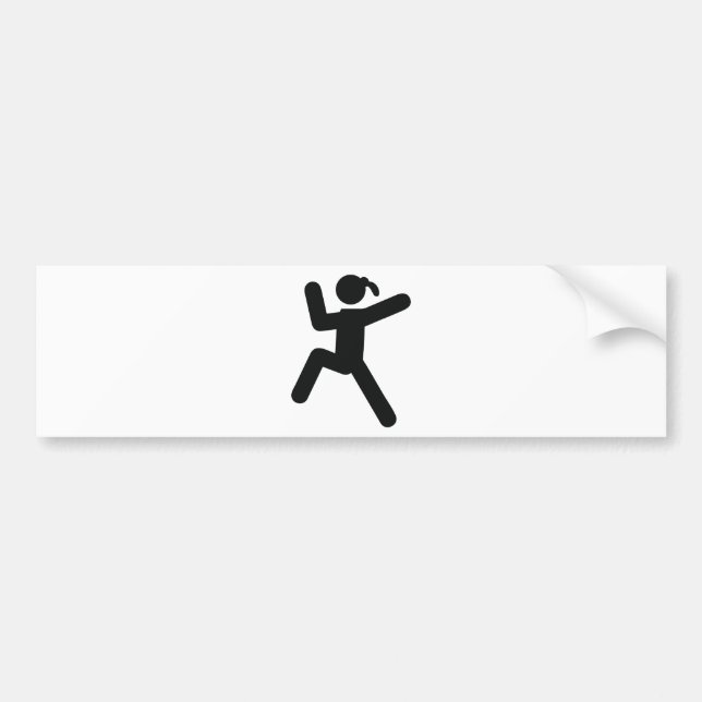 Pegatina Para Coche icono del chica que sube (Frente)