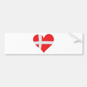 Pegatina Para Coche Icono del corazón de Dinamarca