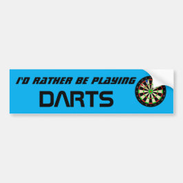 Pegatina Para Coche Id Rather Be Playing Darts Funny Dart Player