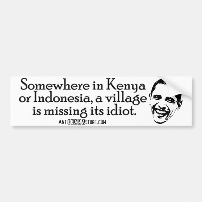 Pegatina Para Coche Idiota de Villiage (Frente)