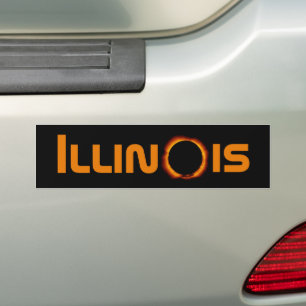 Pegatina Para Coche Illinois 2024 Eclipse Solar Total
