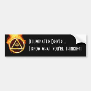 Pegatina Para Coche Illuminati en el fuego