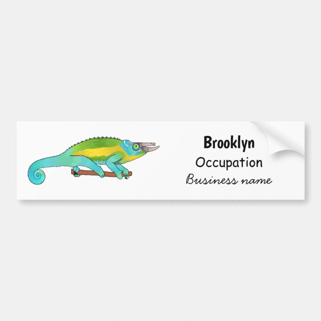 Pegatina Para Coche Ilustracion chameleon personalizado de Jackson (Frente)